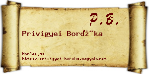 Privigyei Boróka névjegykártya