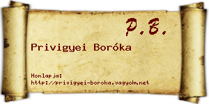 Privigyei Boróka névjegykártya